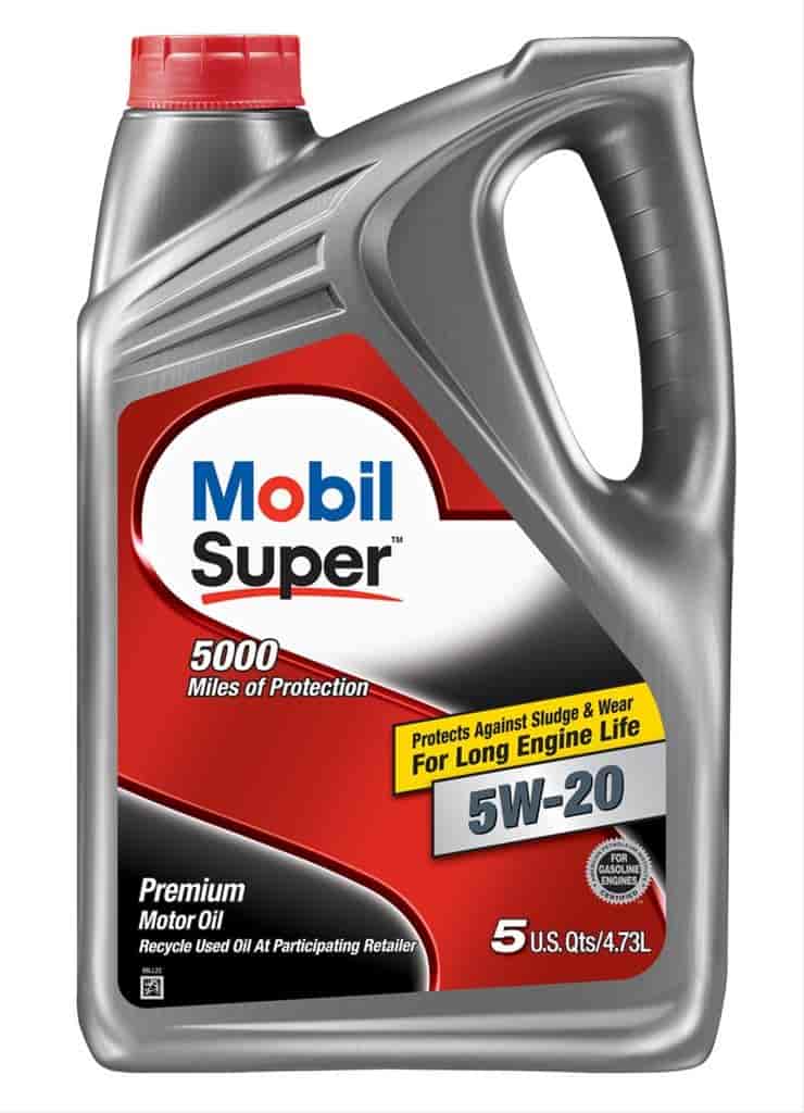 124408 Mobil Super Motor Oil, 5W-20, 5-Quart Jugs