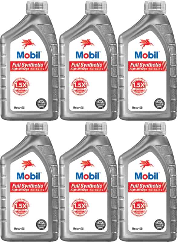 Mobil Full-Synthetic High-Mileage Engine Oil 0W20 6-Quarts (1 Case)