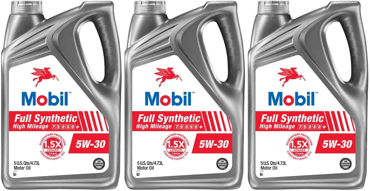 Mobil Full-Synthetic High-Mileage Engine Oil 5W30 (3) 5-Quart