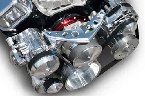 Ultra Revolver Front Mount Serpentine Kit Drives Alternator,