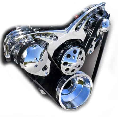 Revolver Style Serpentine Drive Kit Big Block Chevy with Remote Power Steering