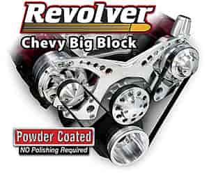 Revolver Style Serpentine Drive Kit Big Block Chevy with Billet Saginaw Power Steering