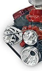 Ultra Series Mid-Mount Serpentine Belt Performance Pulley Kit GM 6-12 O"clock Mounting