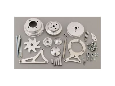 High Water Flow Serpentine Drive Kit Ford 351W with Power Steering