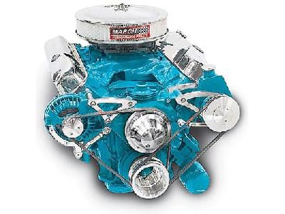 Deluxe High Water Flow Serpentine Pulley Kit BB-Chrysler 383-400 with A/C and Saginaw Keyway Power Steering Pump