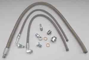 Stainless Braided Power Steering Hose Kit Includes lines and fittings for Pump and Reservoir*