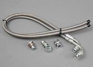 Stainless Braided Power Steering Hose Kit Saginaw pump to 1977 and older GM steering boxes