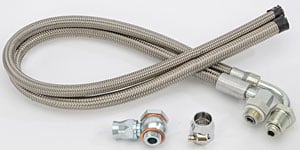 Stainless Braided Power Steering Hose Kit Saginaw pump to 1978 and newer GM steering boxes