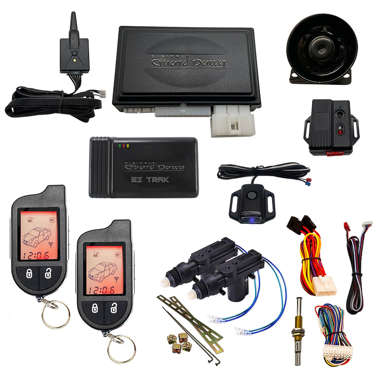 DGD-KY-ALM-RS2-2A-EZ Keyless Entry,Alarm System, and Remote Start, 2-Way, w/2-Door Actuator Kit and Smart Phone EZ-Tracking