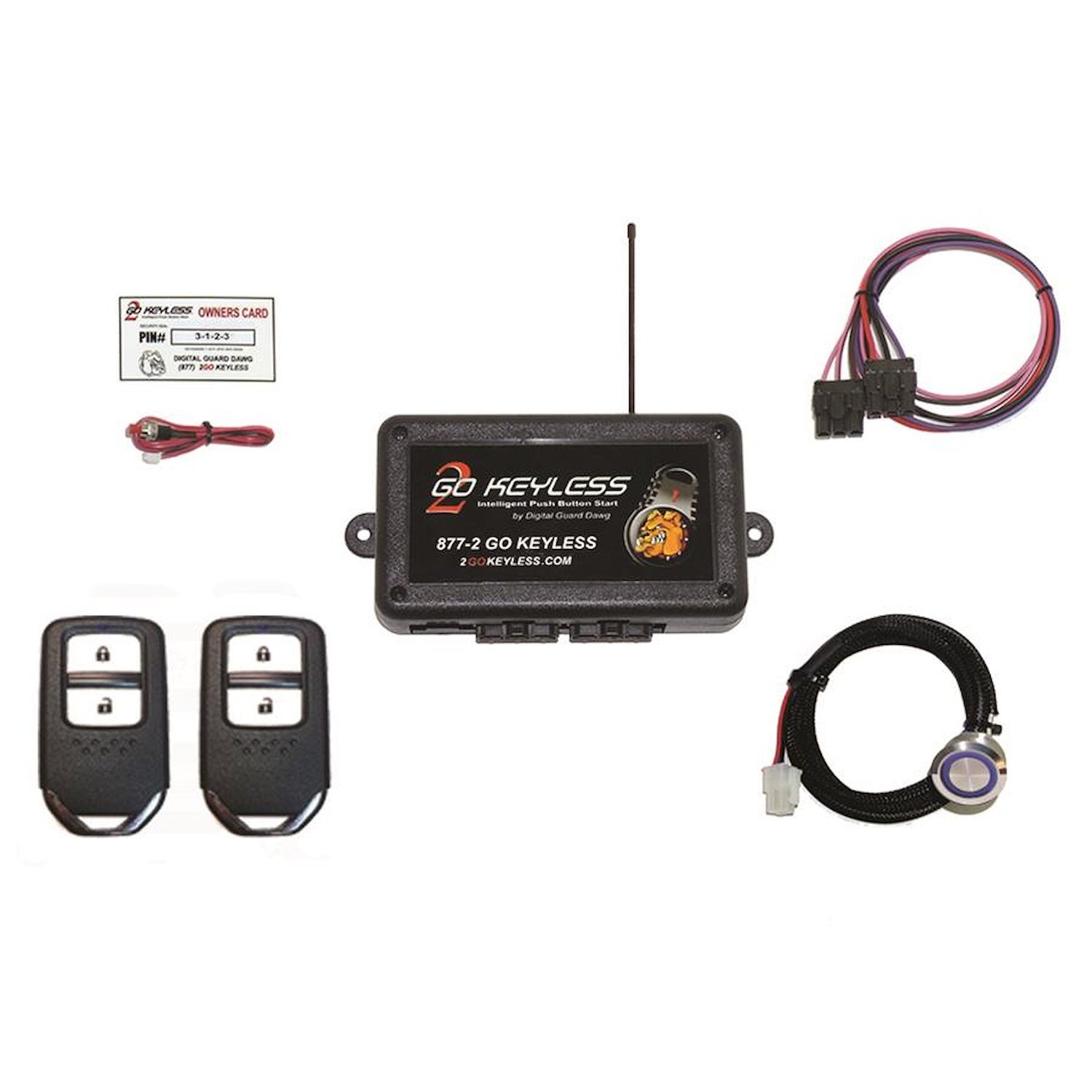 PBS-II-O RFID Push Button Start System, w/5 Channels for Classic, Customs, Hotrods, and Muscle Cars
