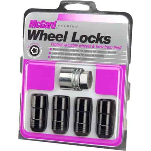 Locking Lug Nuts-Chrome/Black Cone Seat Style