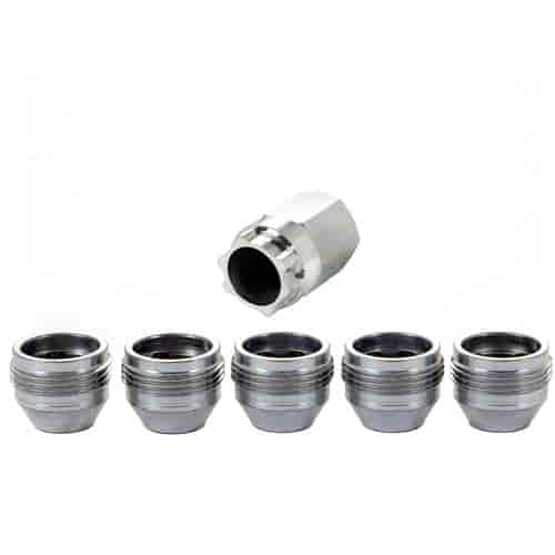 Locking Lug Nuts - Chrome Cone Seat-Open End Style Thread Size: M14 x 1.5 Key Hex Size: 22mm Includes 5 Lug Nuts and 1 Key