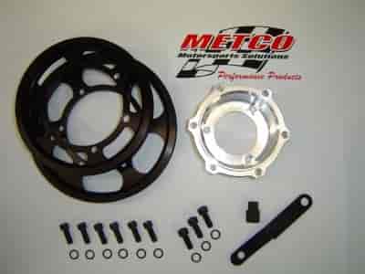 Inter-Changeable Crankshaft Pulley Kit Aluminum Hub and Two Pulley Rings Includes Hardware Hex Tool