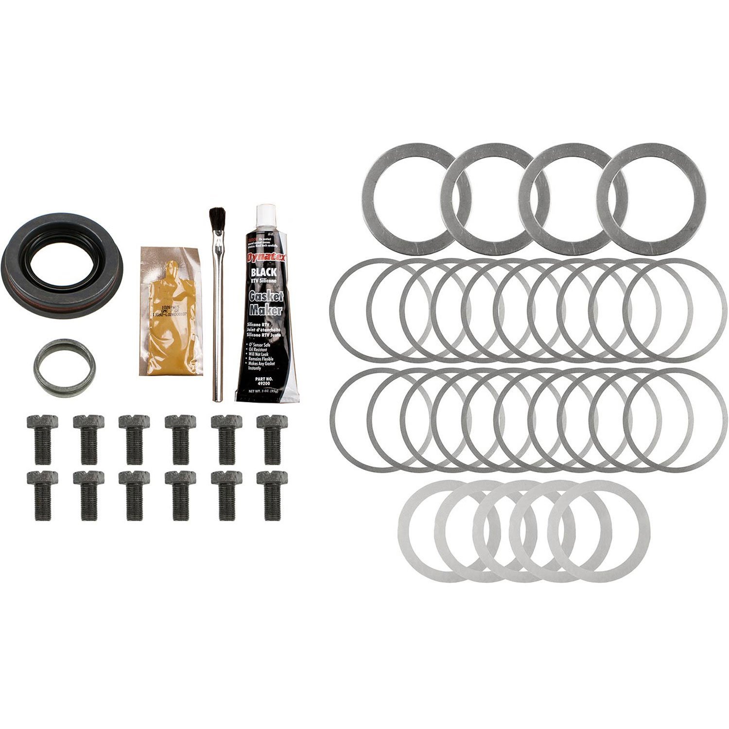 Ring And Pinion Installation Kit; Incl. Pinion-Carrier Shims/Pinion Nut/Ring Gear Bolts/Gear Marking