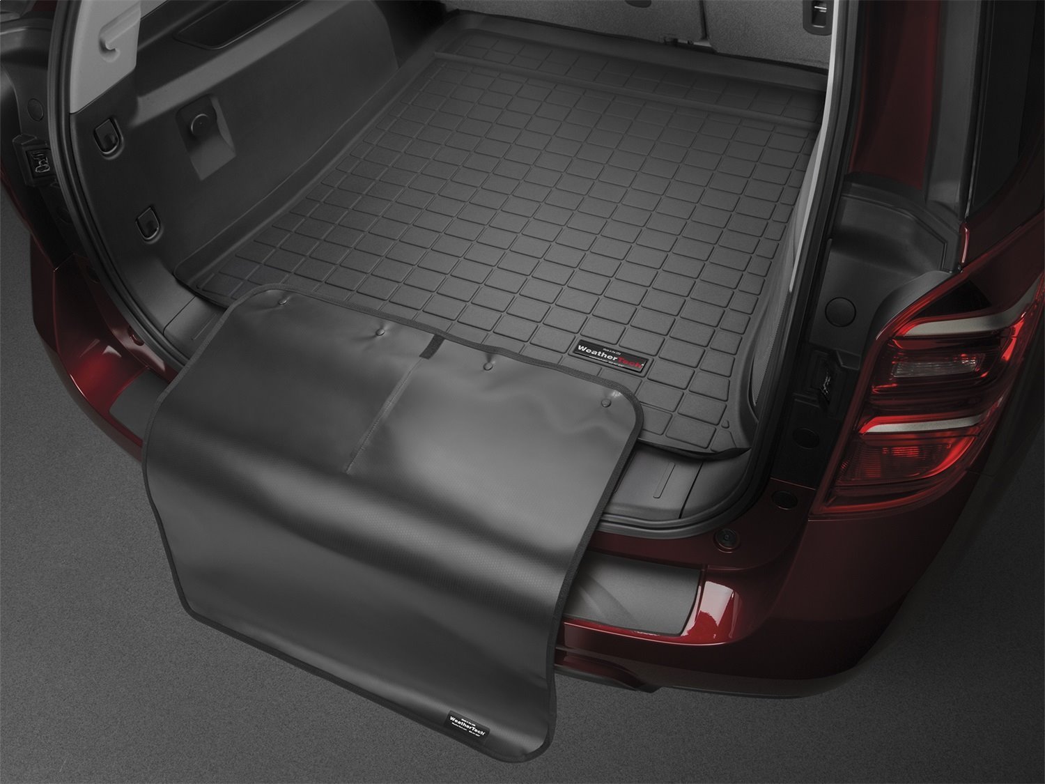 Black Cargo Area Liner with Black Bumper Protector for 2018 Jeep Wrangler JL 4-Door