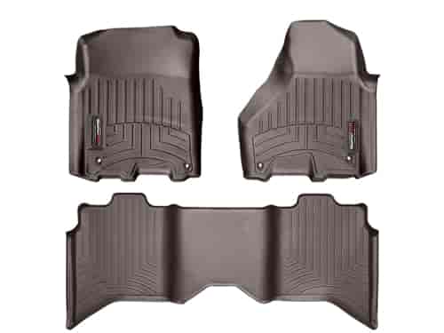 FRONT/REAR FLOORLINERS CO DODGE RAM 1500 2012-2017 CREW CAB; VEHICLES WITH HOOKS ON DRIVER AND PASSE
