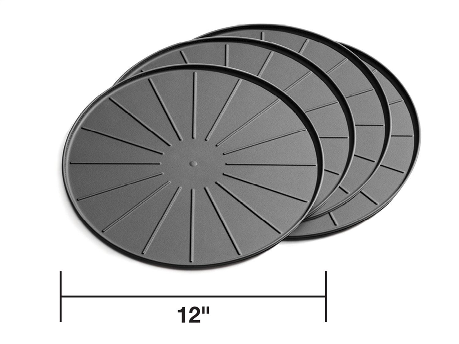 12" Round Coaster Set - Black