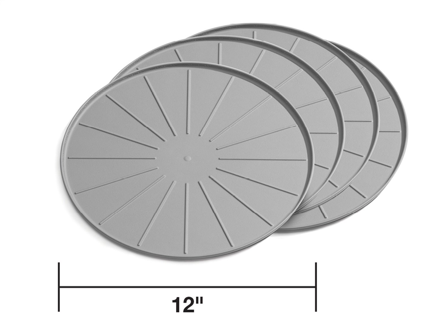 12" Round Coaster Set - Grey