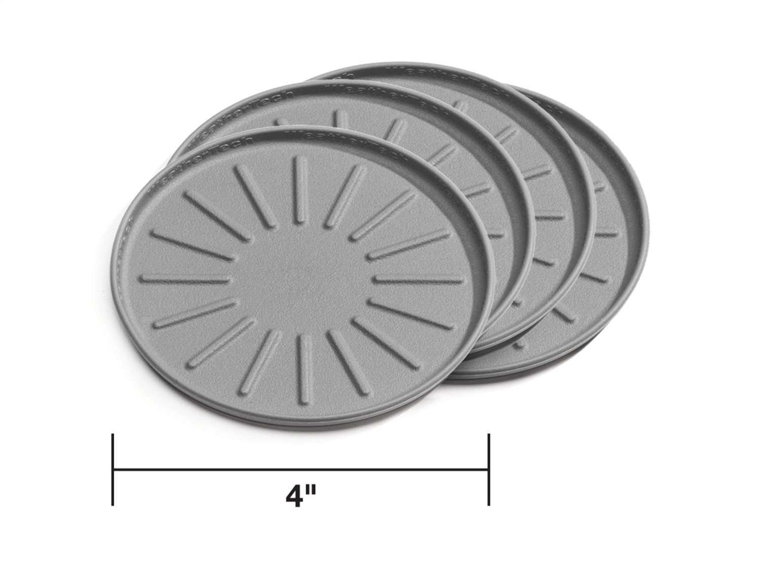 4" Round Coaster Set - Grey