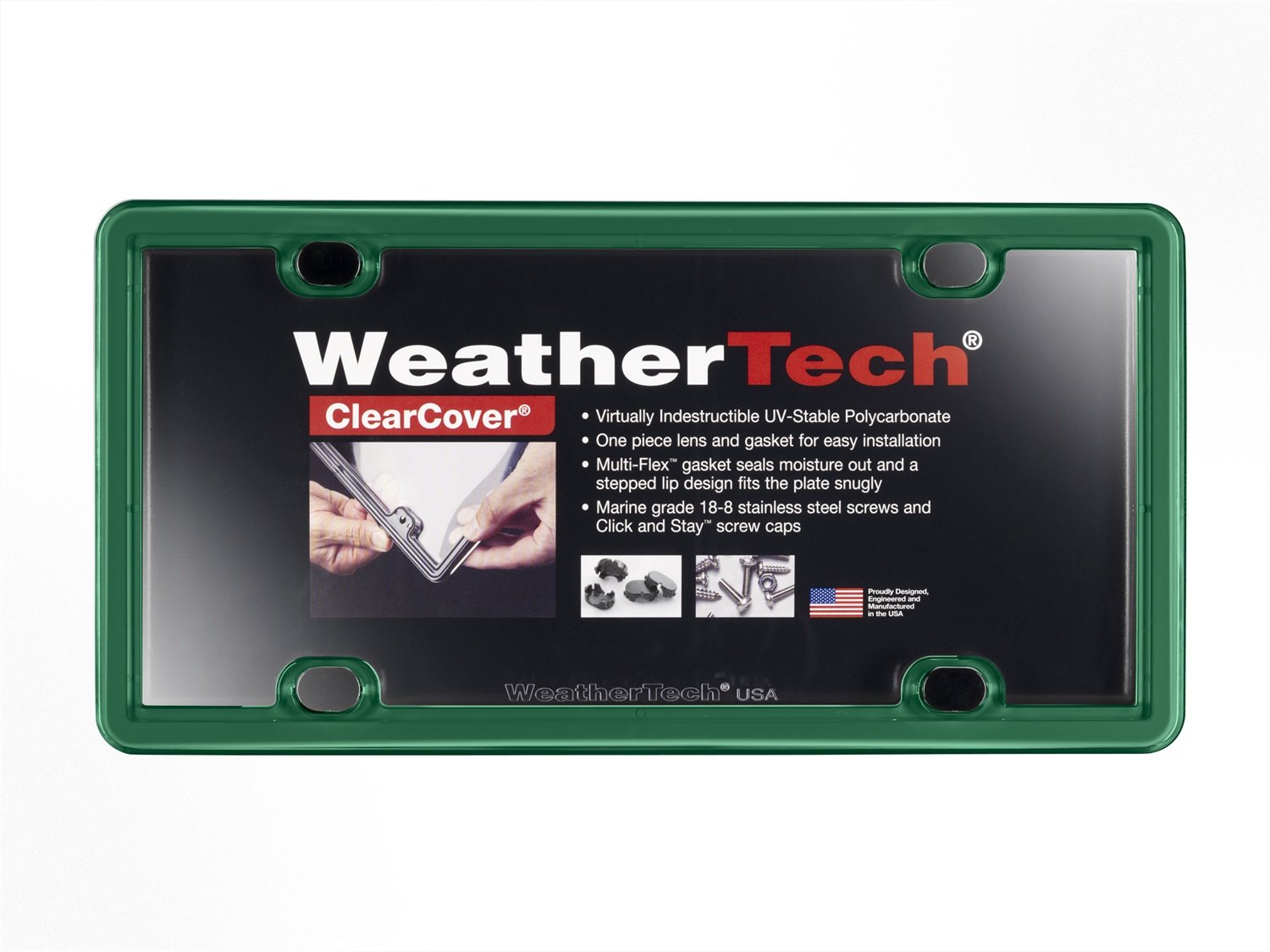 ClearCover License Plate Cover - Green Frame