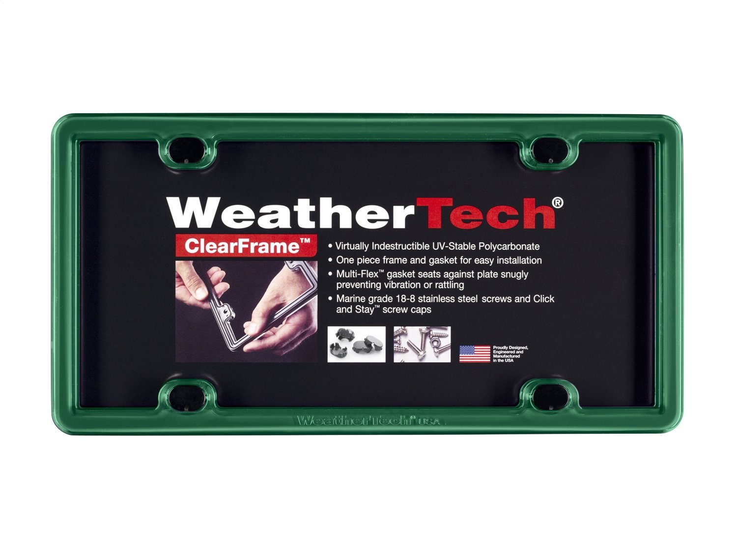ClearFrame License Plate Frame - Green