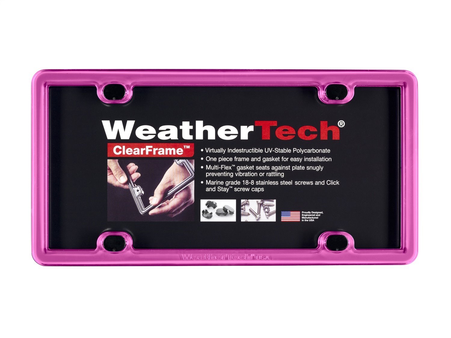 ClearFrame License Plate Frame - Hot Pink