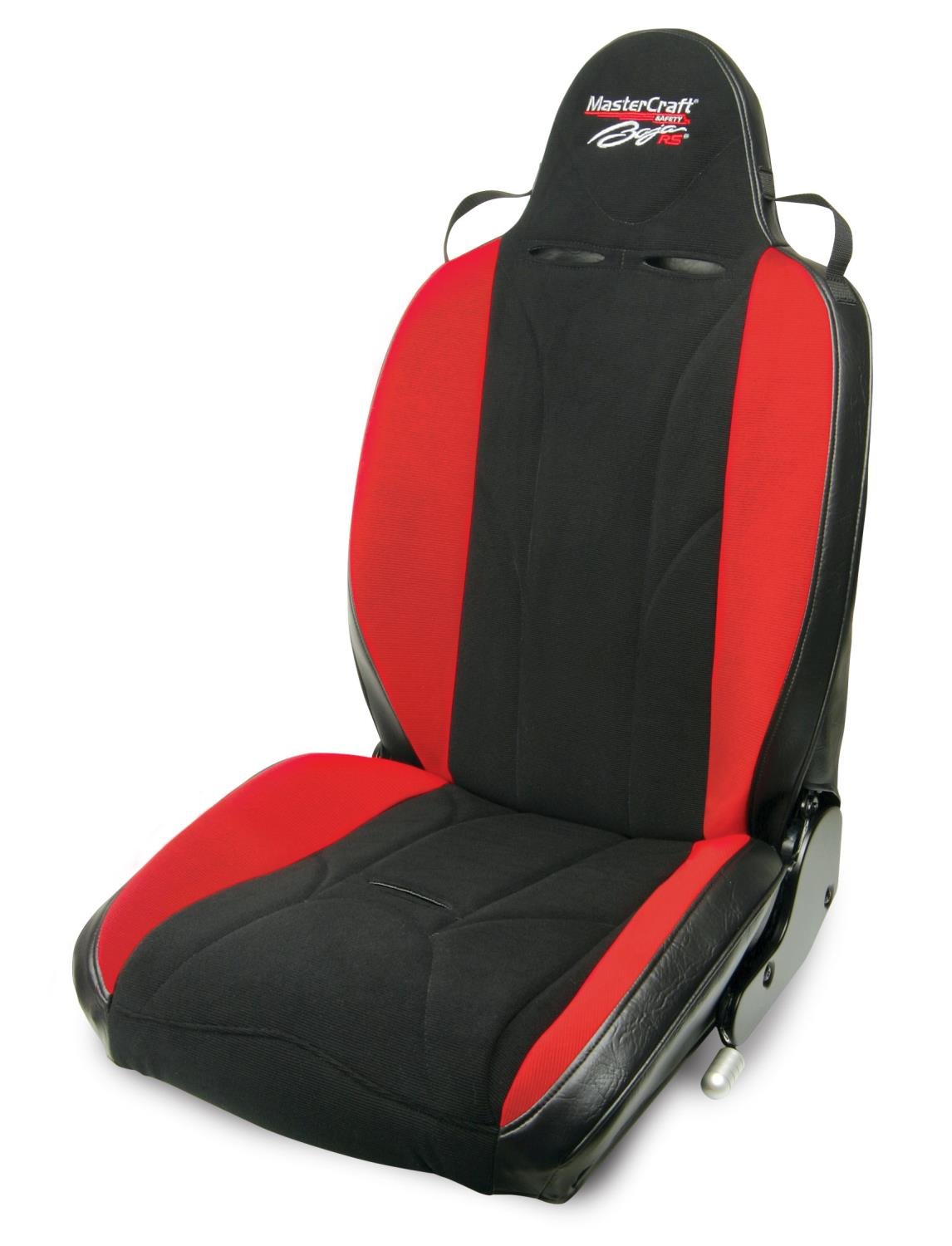504022 MasterCraft Baja RS w/Fixed Headrest, Black w/Black Center & Red Side Panels, Recliner Lever Left, w/BRS Stitch Pattern