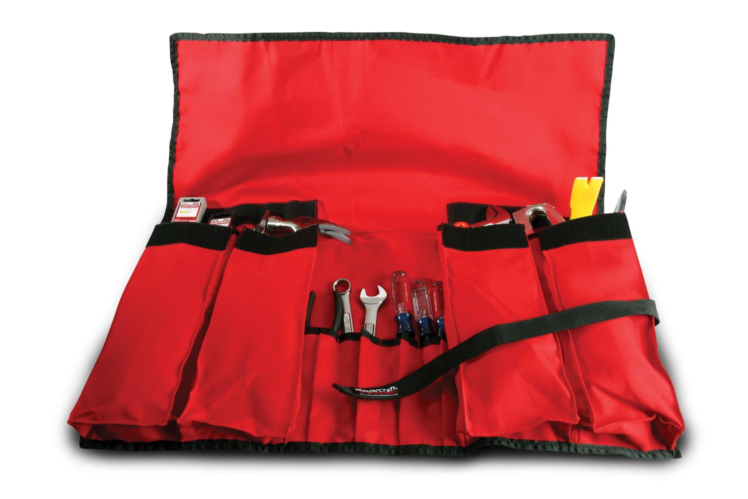 640178 4 Pocket Roll-up, 28 3/4w x 29t  4 slots/14 in. folded, Red