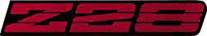 10179123 Rocker Panel Emblem 1991-92 Camaro Z28; Bright Red; GM Licensed