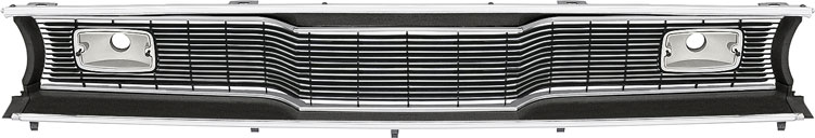 3574030 Front Grill Assembly 1970-72 Duster, Valiant, Scamp; Black Surround; with Black Grill Bars