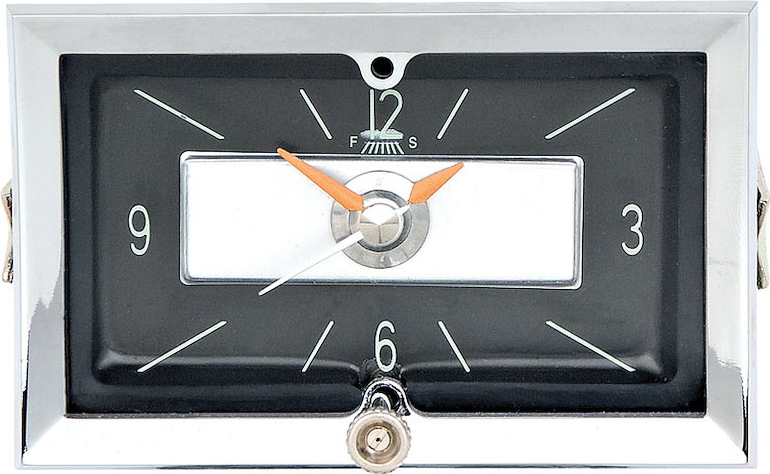 3733684 In-Dash Clock With Quartz Movement 1957 Chevrolet Bel Air, 150, 210, Nomad; Black Face