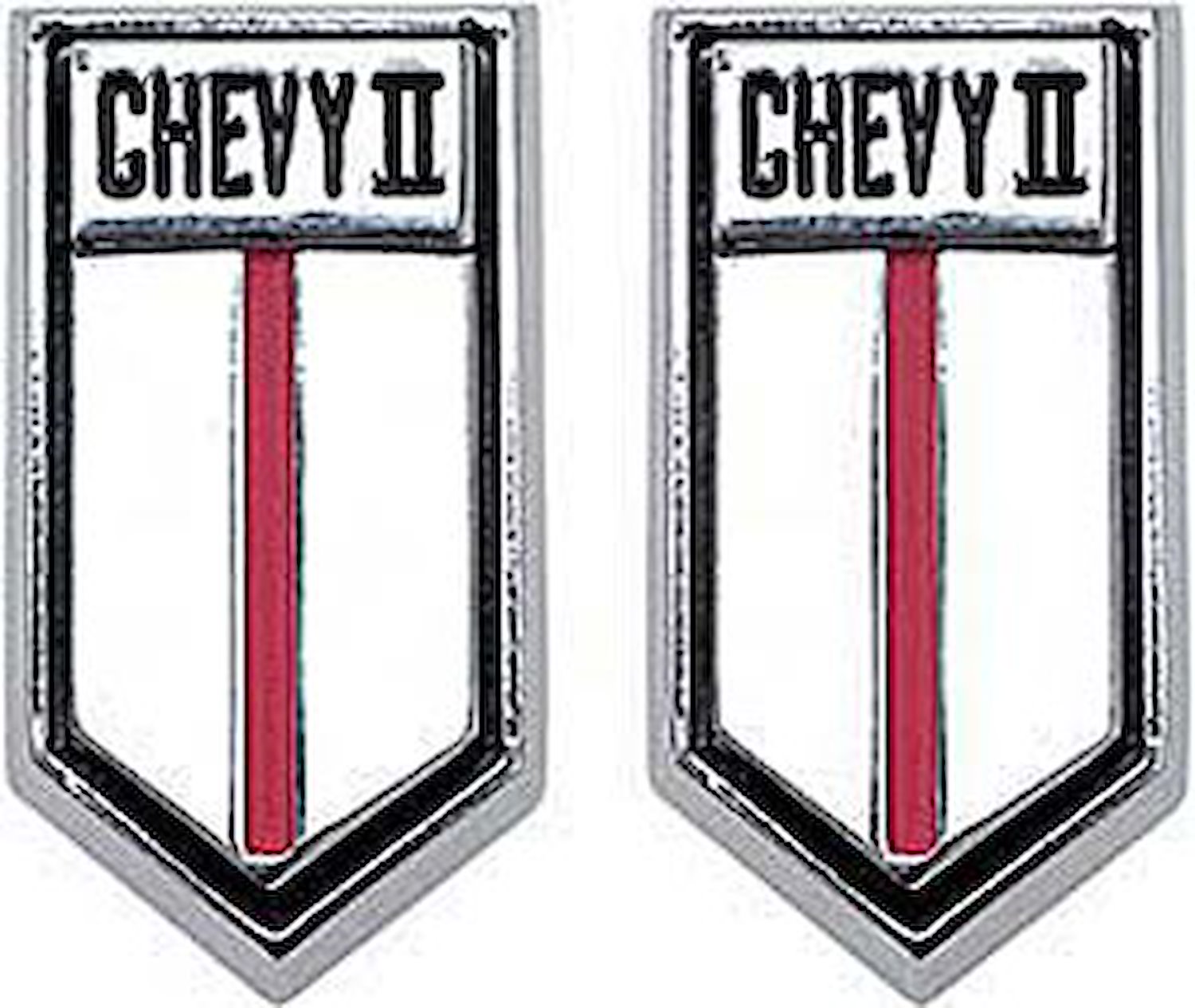 4539568 Door Panel Emblems 1966-67 Chevy II; Pair