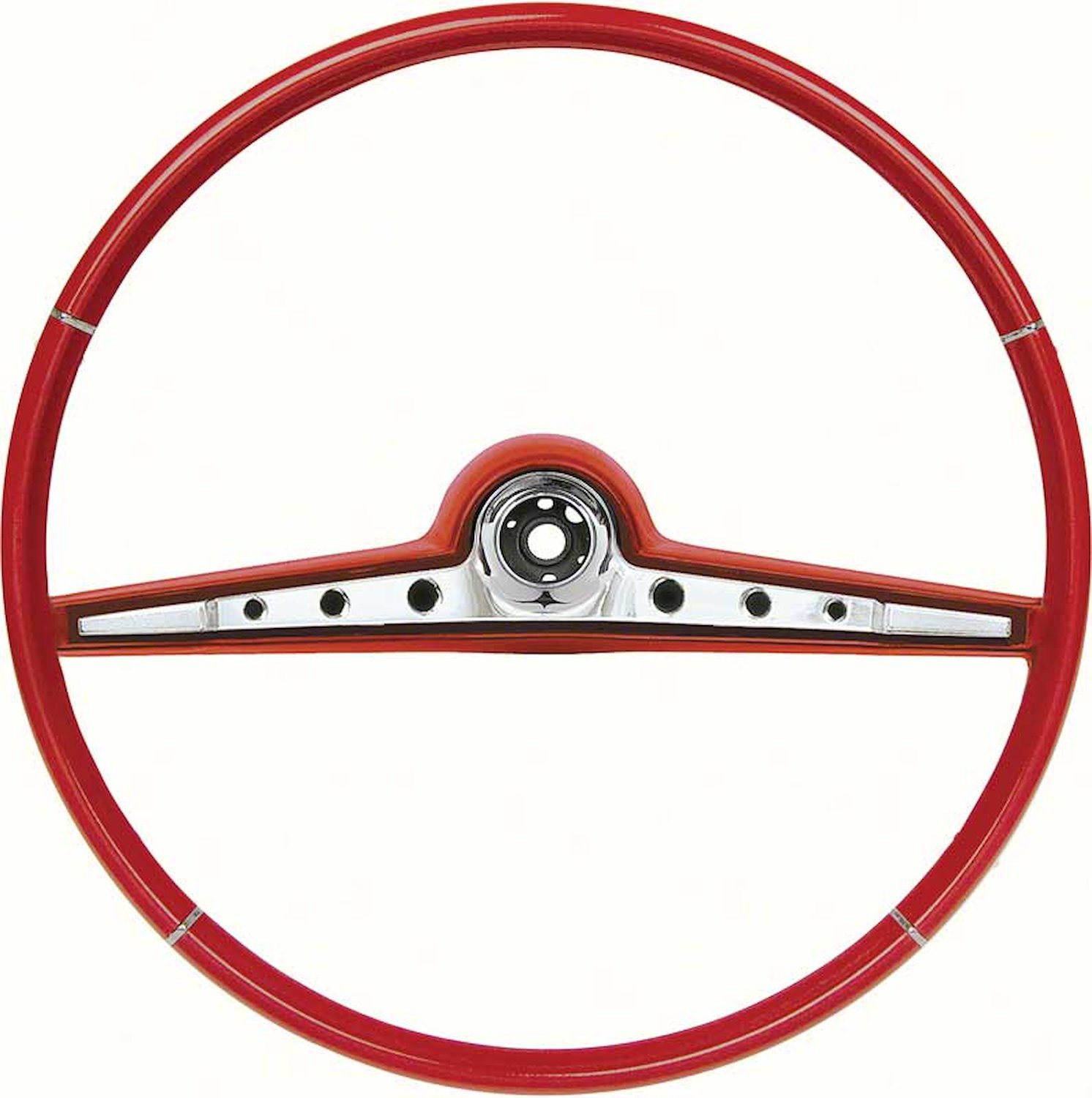 768149 Steering Wheel 1962 Chevrolet Impala; Standard and Super Sport; 17" Wheel; Red