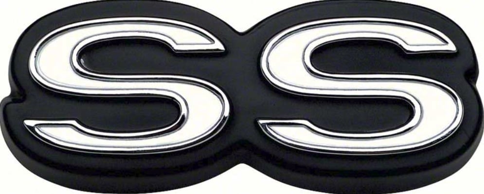8702427 Rear Panel Emblem 1970-72 Chevy Nova; SS; with Hardware; GM Licensed