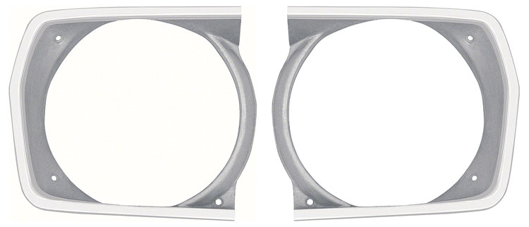 881126 A-Body Headlamp Bezels 1970-72 Plymouth ; Argent Silver; Pair