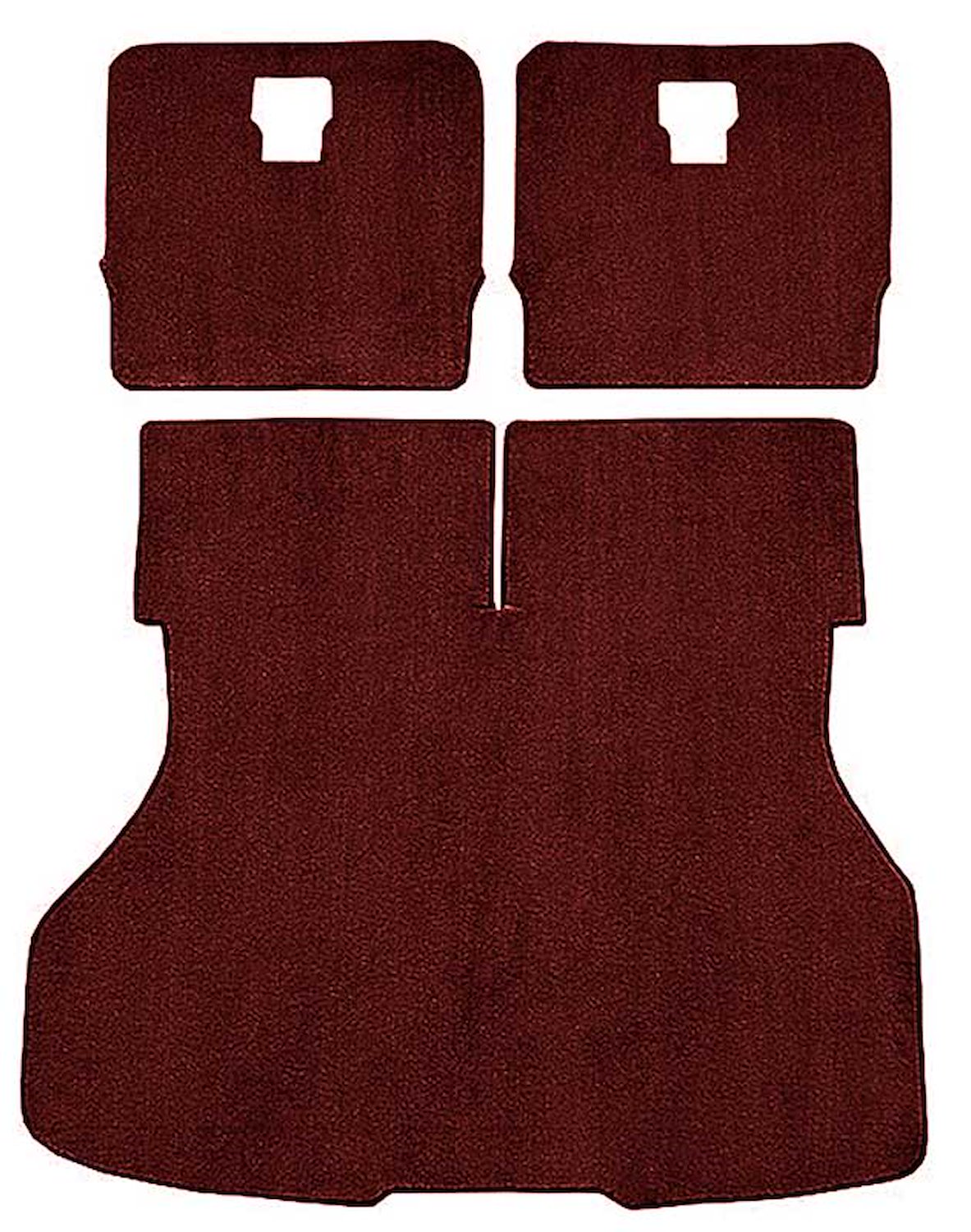 A4026B15 Rear Cargo Area Cut Pile Carpet Set With Mass Backing 1987-93 Mustang Hatchback; Maroon