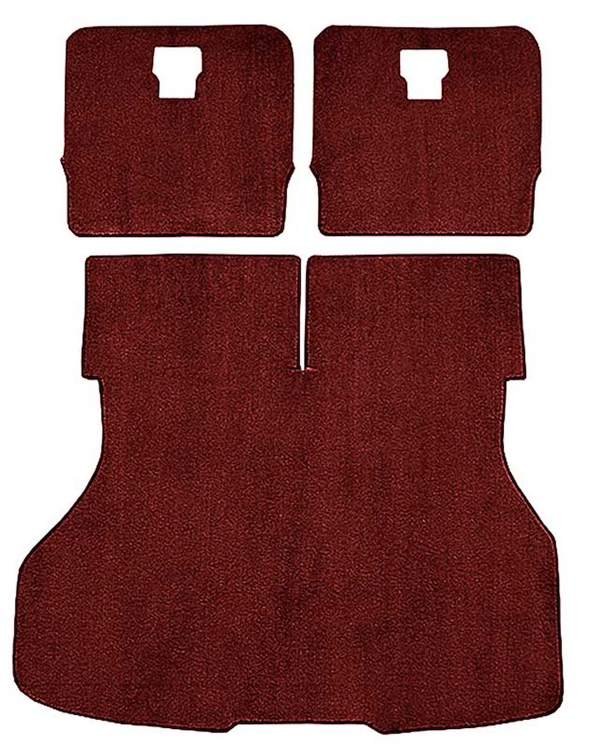 A4026B21 Rear Cargo Area Cut Pile Carpet Set 1987-93 Mustang Hatchback With Mass Backing; Oxblood