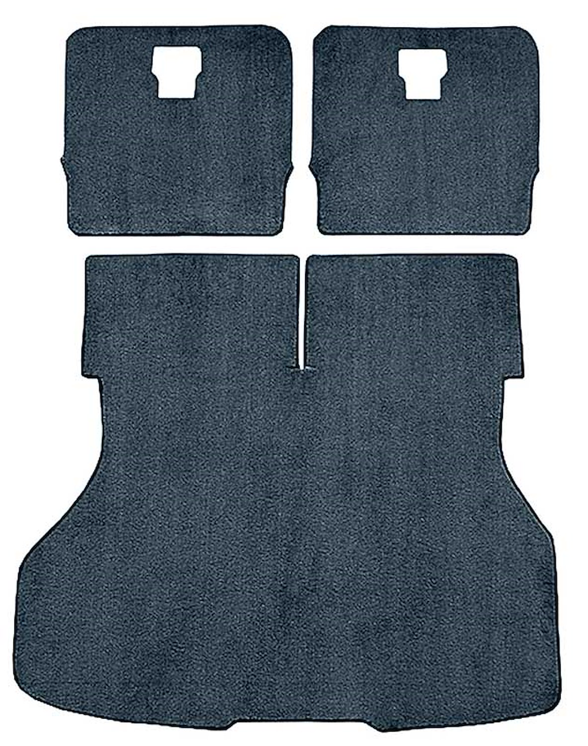A4026B63 Rear Cargo Area Cut Pile Carpet Set With Mass Backing 1987-93 Mustang Hatchback Rear; Crystal Blue