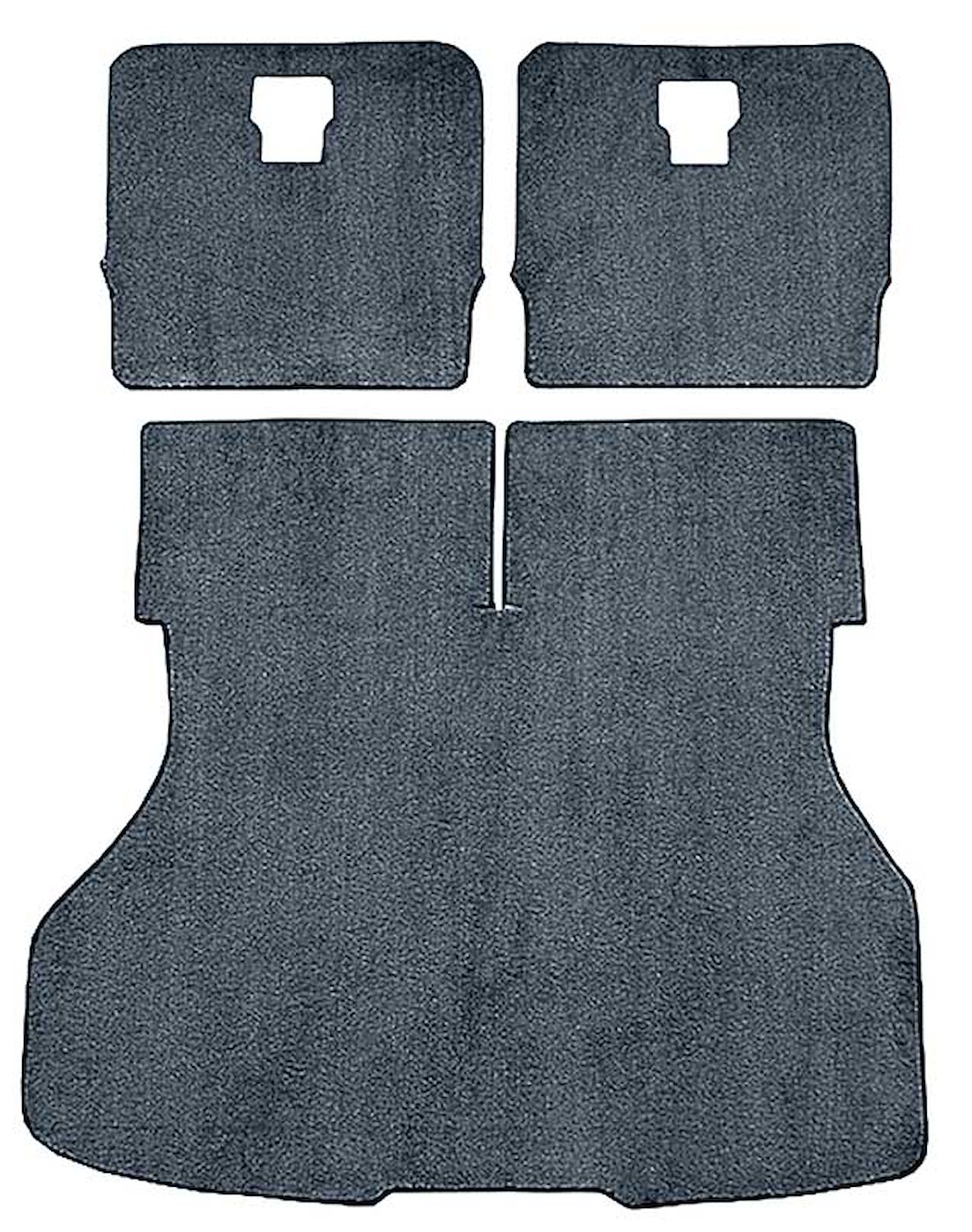 A4026B64 Rear Cargo Area Cut Pile Carpet Set With Mass Backing 1987-93 Mustang Hatchback; Steel Blue