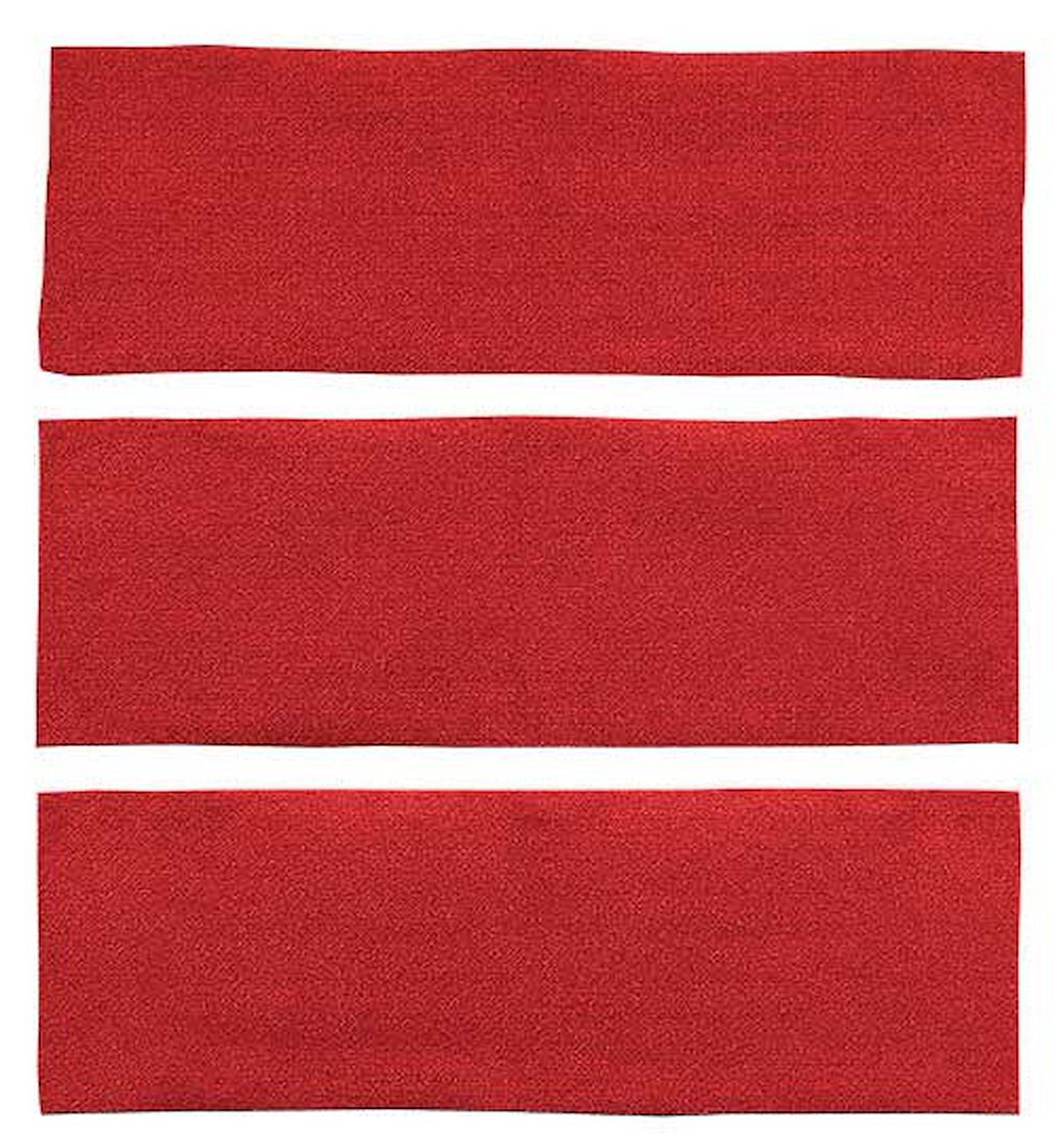 A4038A02 3-Piece Fold Down Rear Seat Loop Carpet Set 1965-68 Mustang Fastback; Red