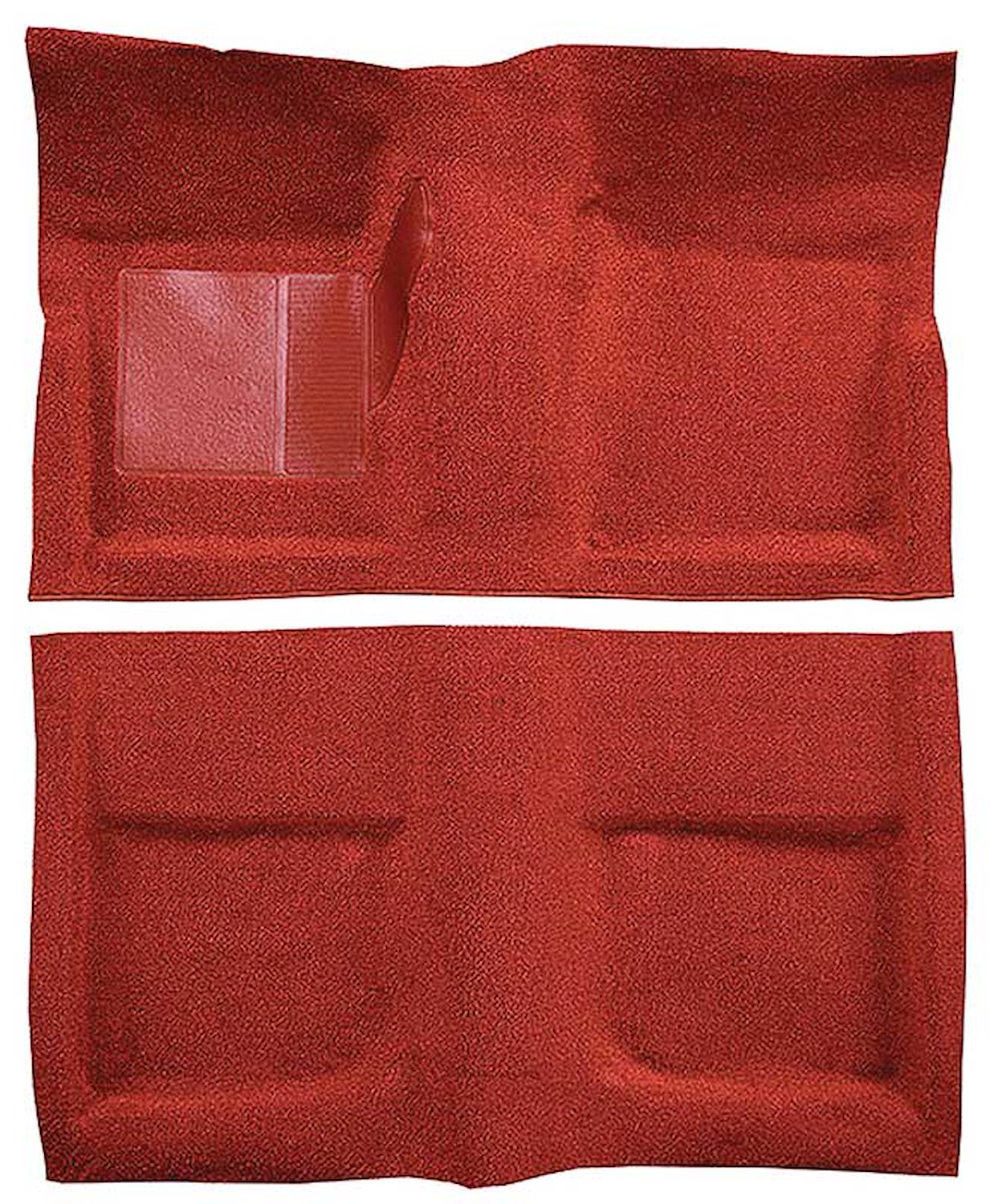 A4045B02 Passenger Area Nylon Loop Floor Carpet Set With Mass Backing 1965-68 Mustang Coupe; Red