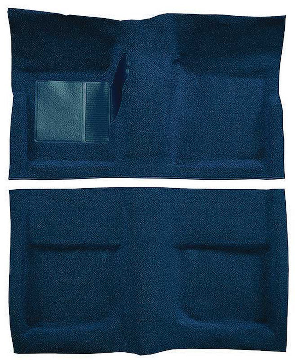 A4045B12 Passenger Area Nylon Loop Floor Carpet Set With Mass Backing 1965-68 Mustang Coupe; Dark Blue