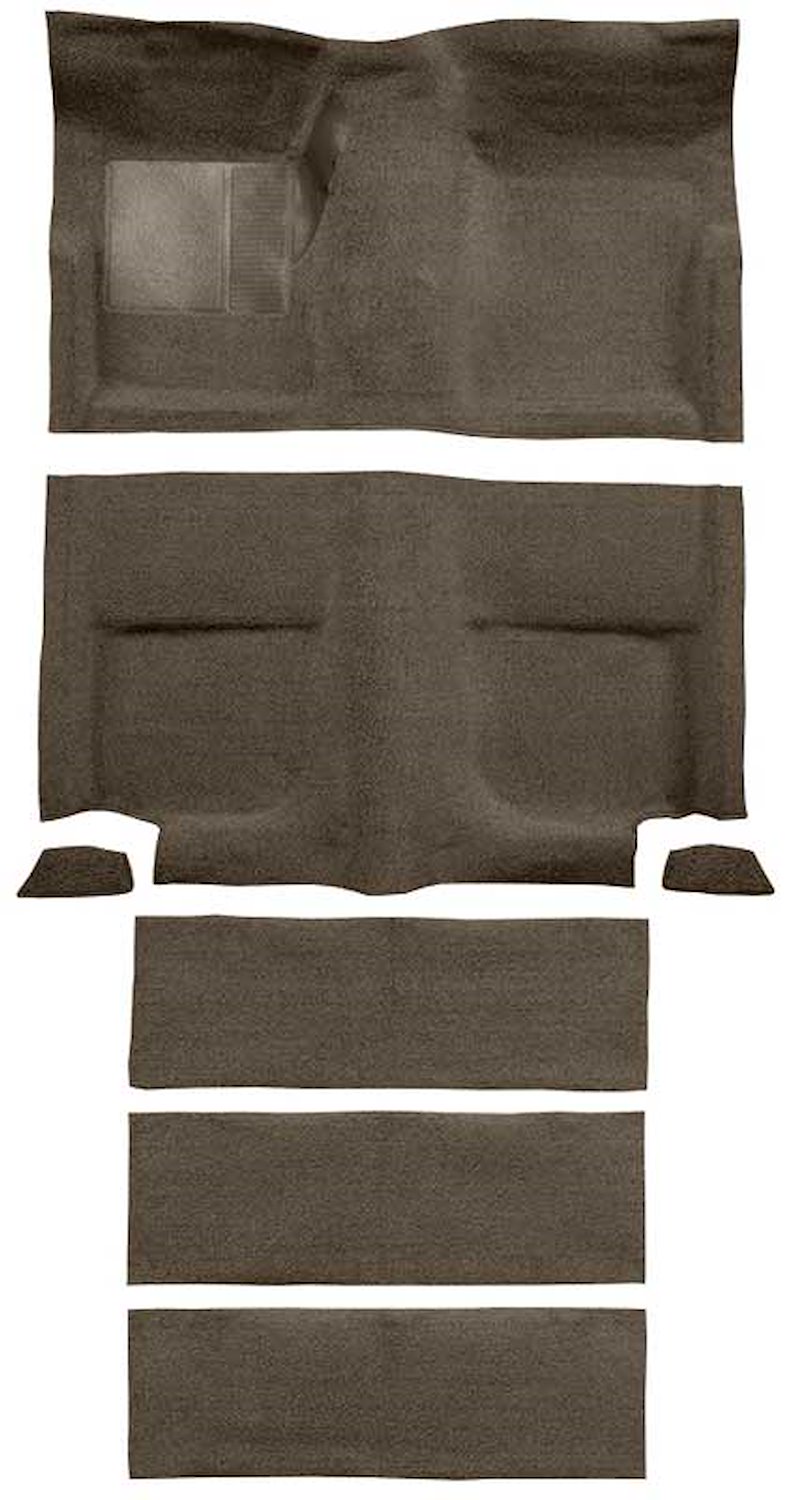 A4102B07 Loop Floor and Fold Down Seat Carpet Set With Mass Backing 1965-68 Mustang Fastback; Parchment