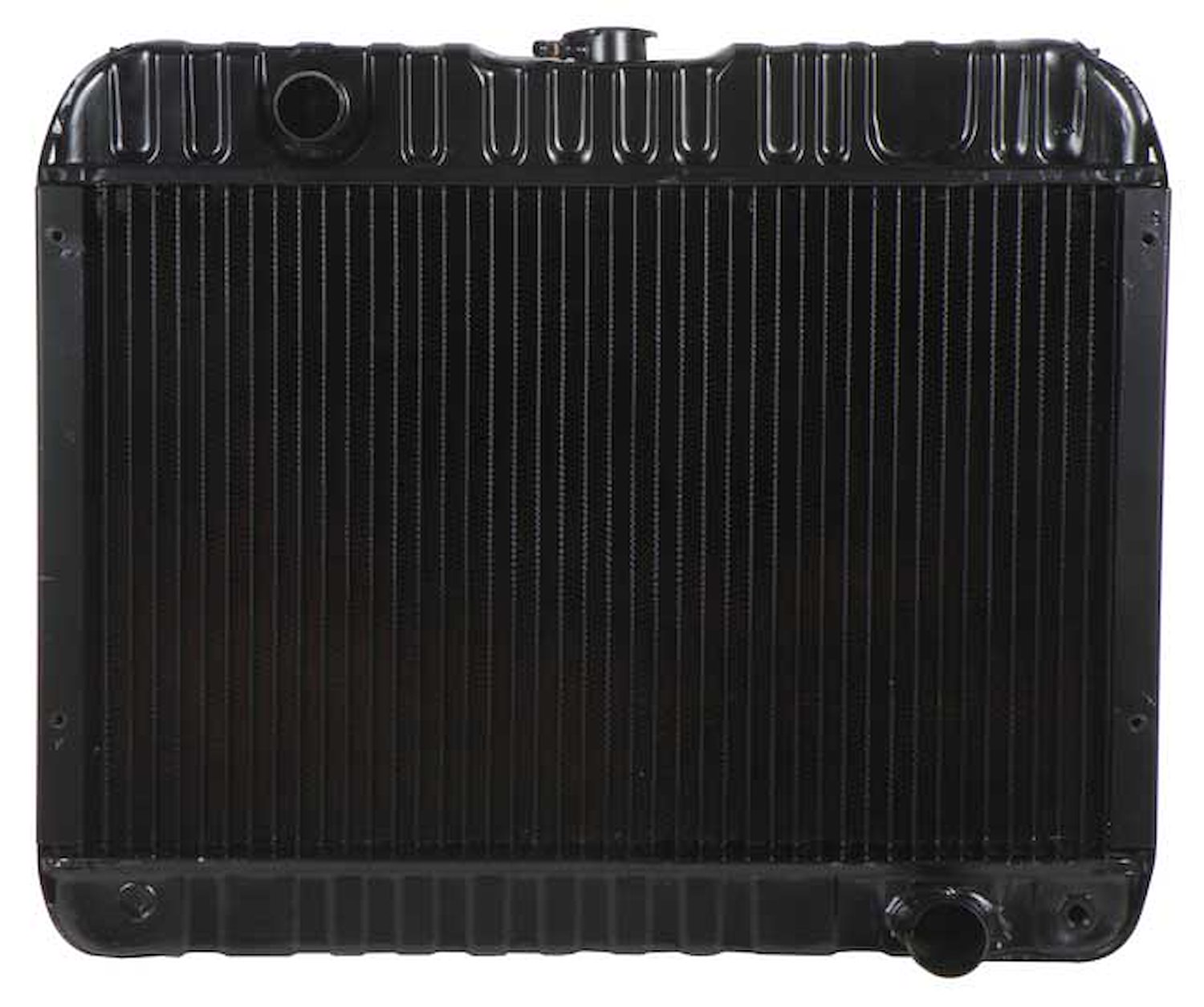 CRD1323S Radiator-1963-67 Nova V8 283/327 W/MT 3 Row LH Inlet Recessed Side Brckts (15-1/2"X23-1/2"X2" Core)