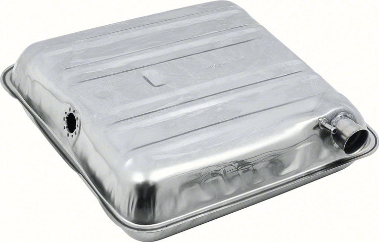 FT3002C Fuel Tank 1957 Chevy Bel Air, 150, 210; w/o Vent Tube; w/ Round Corners; Stainless Steel; 16 Gallon Capacity; Except Nom