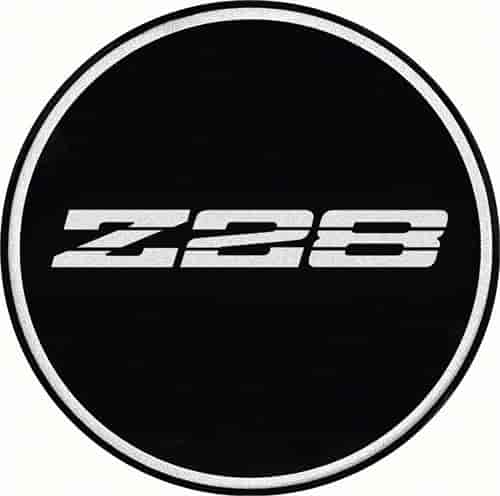 R15 Wheel Center Cap Emblem Z28 2-15/16 Chrome Logo/Black Background