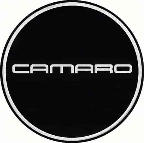 R15 Wheel Center Cap Emblem 2-15/16 Chrome Camaro Logo/Black Background