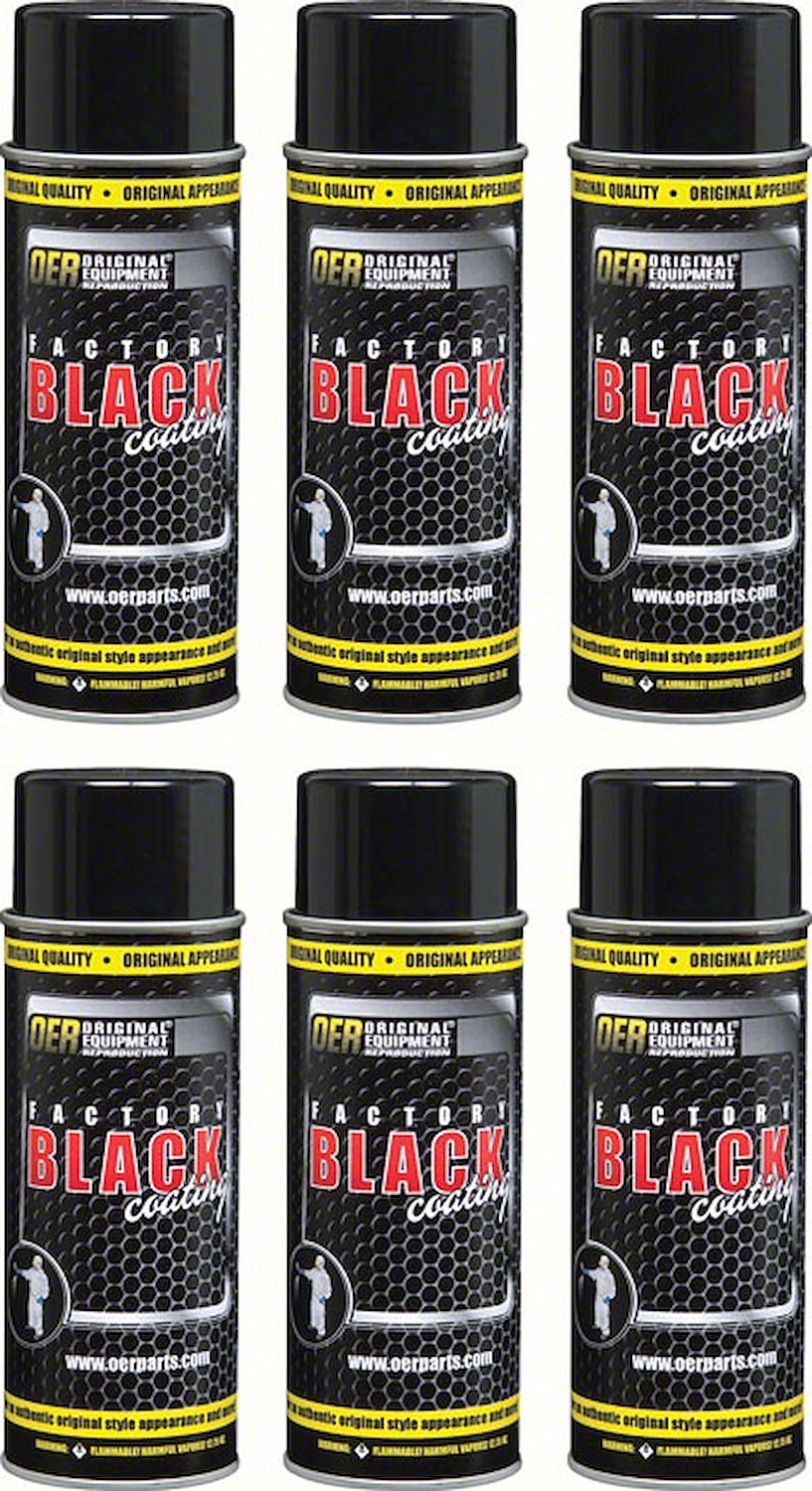 K89590 Ultra Flat Black Paint OER "Factory Black" , Case of 6; 16 Oz Aerosol Can