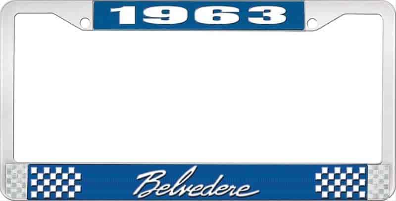 1963 Belvedere License Plate Frame - Blue & White