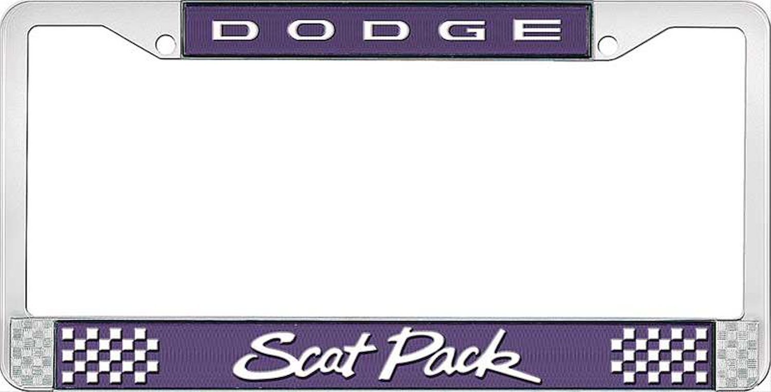 LF152091 License Plate Frame Plum Crazy Purple Dodge Scat Pack